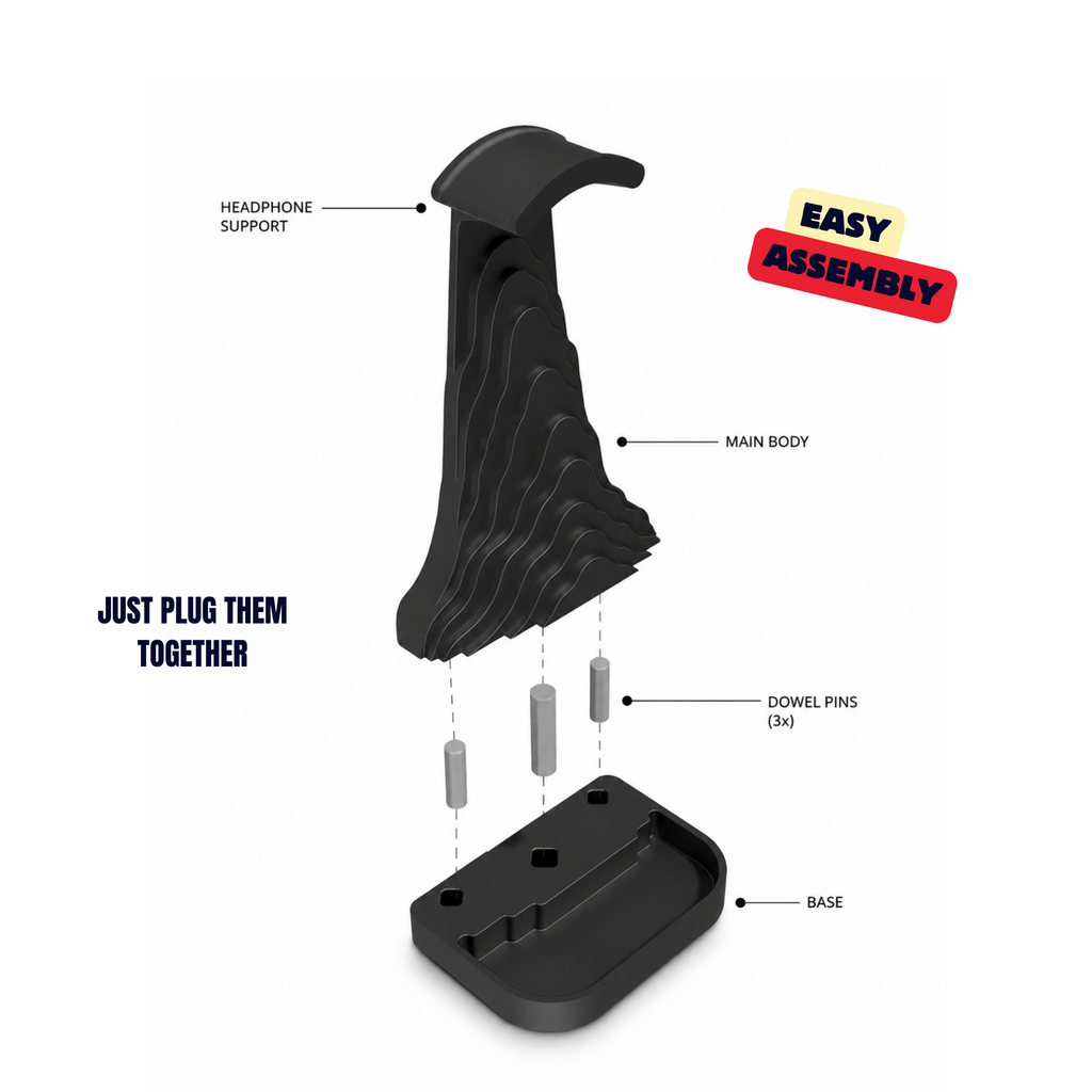 Bergamont Headphone Stand easy assembly diagram