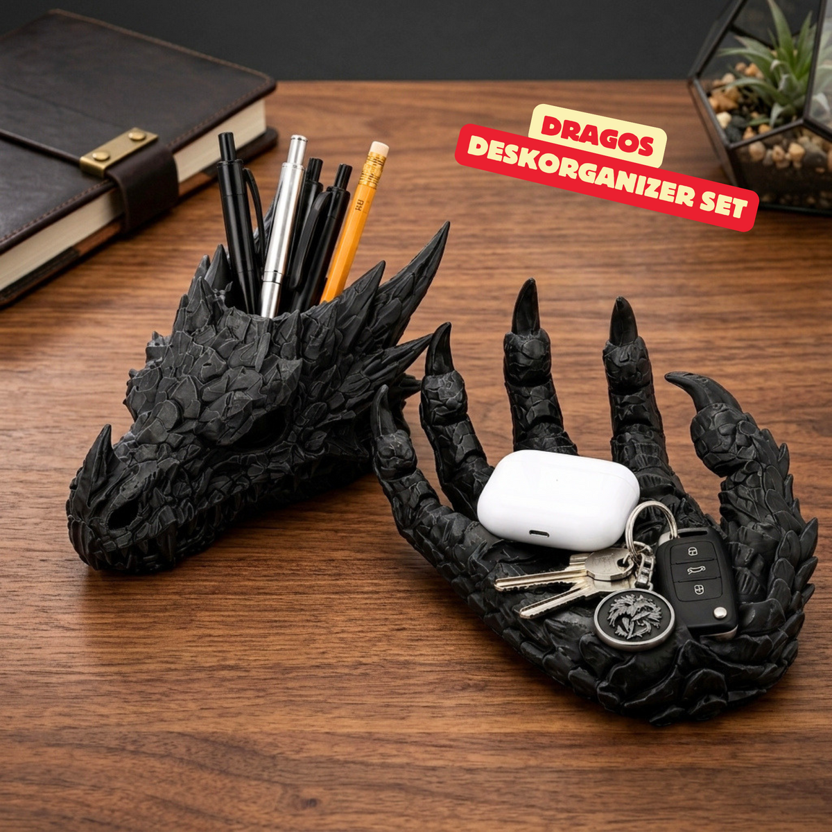 Dragon Pen Holder and Dragon Claw Tray promotional lifestyle image