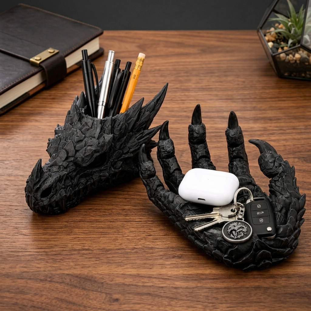 Dragon desk organiser set displayed on a desk