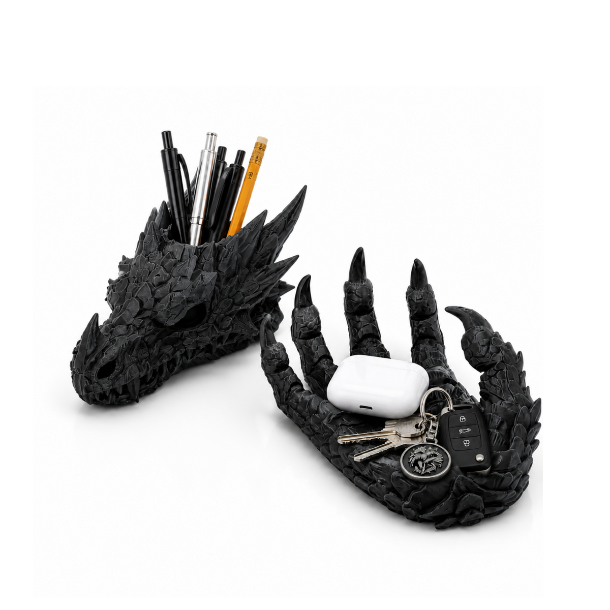 Dragon Pen Holder and Dragon Claw Tray desk set