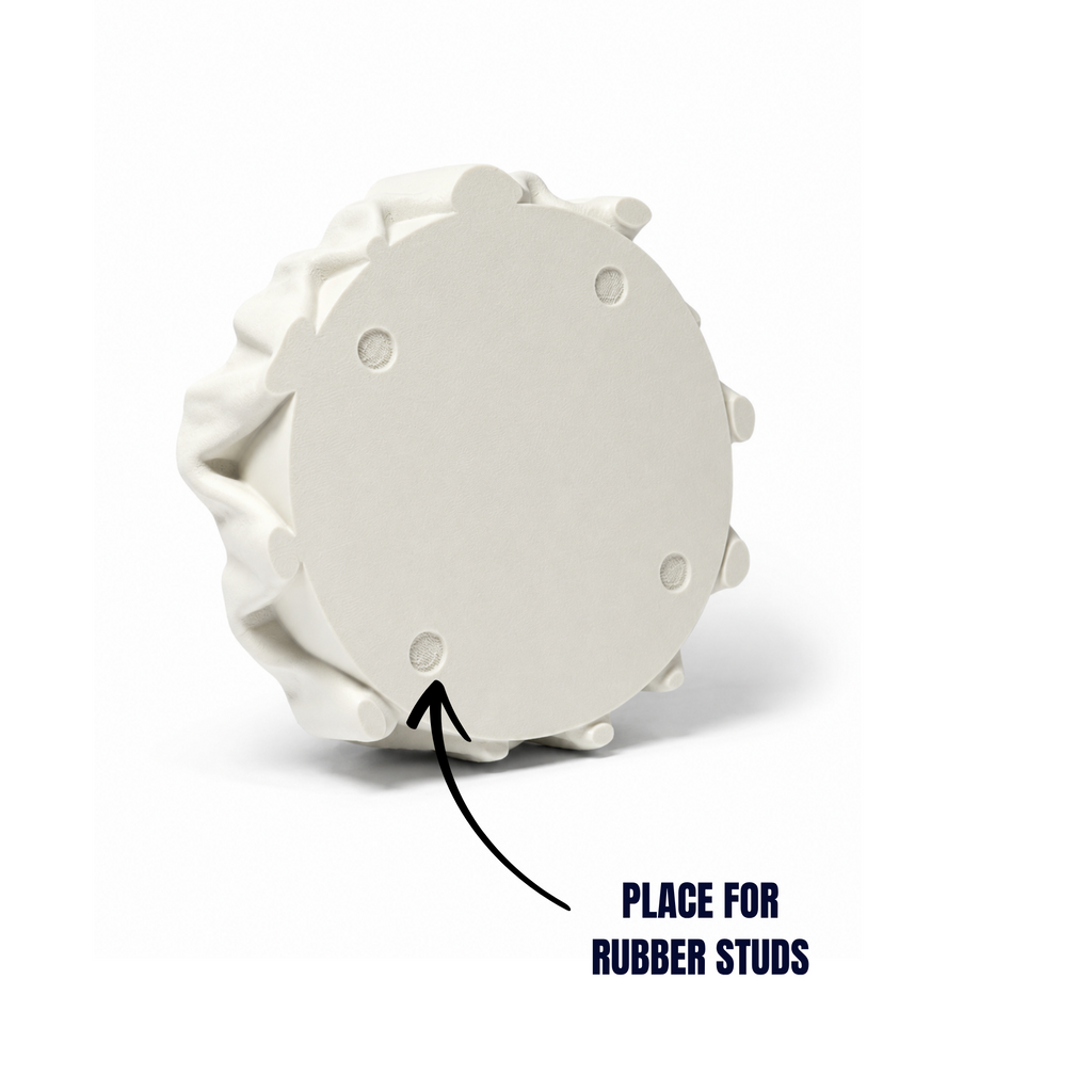 Ghost Bowl underside showing locations for optional rubber feet