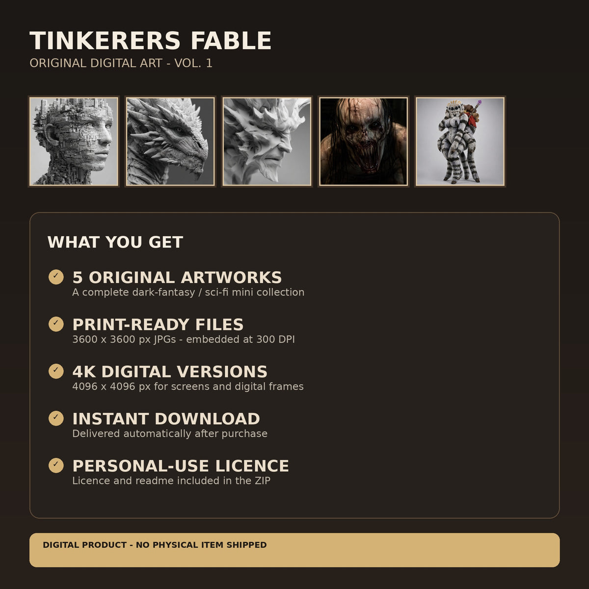 Tinkerers Fable Original Digital Art Vol. 1 - what you get