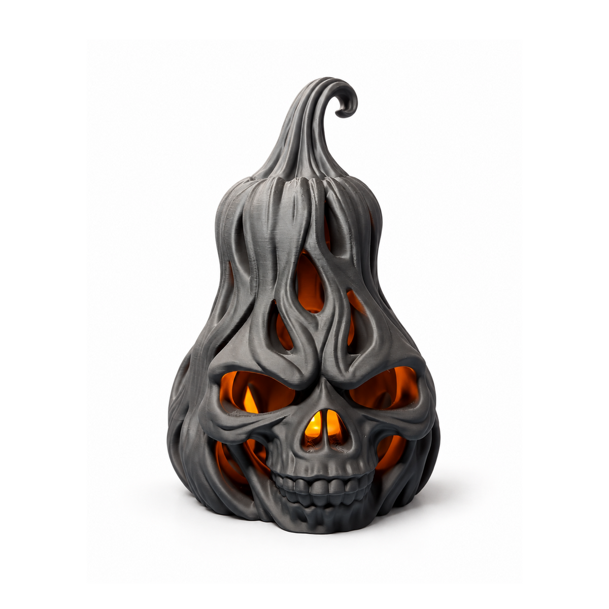 Voronoi Skeleton Pumpkin LED tealight holder, front view