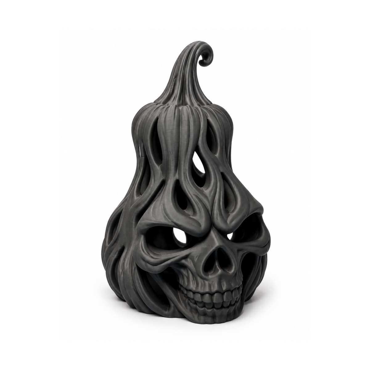 Voronoi Skeleton Pumpkin LED tealight holder, side view